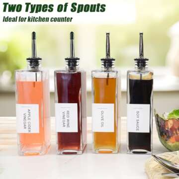 Ledanba Olive Oil Dispenser for Kitchen, Cooking Oil Dispenser 17 oz, Oil and Vinegar Dispenser Set,...