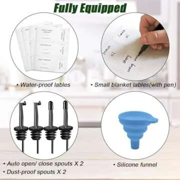 Ledanba Olive Oil Dispenser for Kitchen, Cooking Oil Dispenser 17 oz, Oil and Vinegar Dispenser Set, Olive Oil Bottles, Soy Sauce Dispenser, Coffee Syrup Bottles (Black, 17 oz, Set of 2)