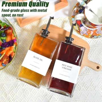 Ledanba Olive Oil Dispenser for Kitchen, Cooking Oil Dispenser 17 oz, Oil and Vinegar Dispenser Set, Olive Oil Bottles, Soy Sauce Dispenser, Coffee Syrup Bottles (Black, 17 oz, Set of 2)