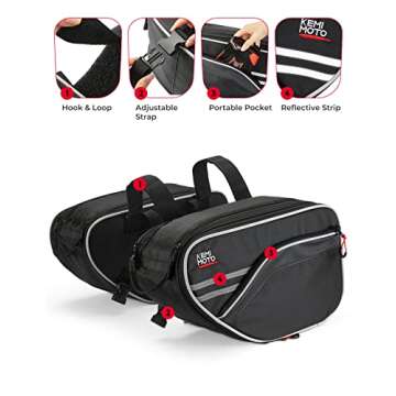 KEMIMOTO Expandable Motorcycle Saddlebags for Mini Bikes