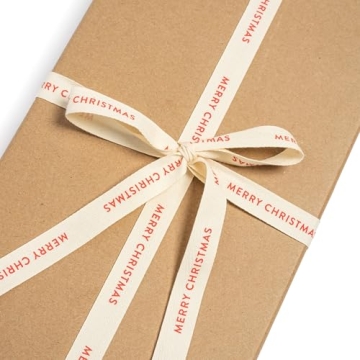 Merry Christmas Custom Ribbon - Sweet Cotton Herringbone