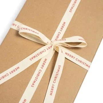 Merry Christmas Custom Ribbon - Sweet Cotton Herringbone