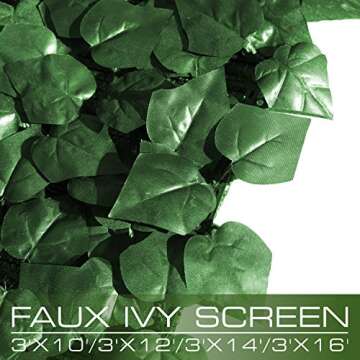 ColourTree 3' x 14' Artificial Hedges Faux Ivy Leaves Fence Privacy Screen Cover Panels  Decorative Trellis - Mesh Backing - 3 Years Warranty