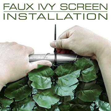 ColourTree 3' x 14' Artificial Hedges Faux Ivy Leaves Fence Privacy Screen Cover Panels  Decorative Trellis - Mesh Backing - 3 Years Warranty