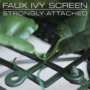 ColourTree 3' x 14' Artificial Hedges Faux Ivy Leaves Fence Privacy Screen Cover Panels  Decorative Trellis - Mesh Backing - 3 Years Warranty