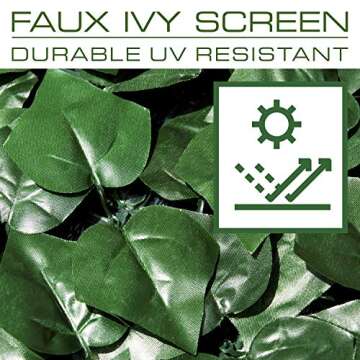 ColourTree 3' x 14' Artificial Hedges Faux Ivy Leaves Fence Privacy Screen Cover Panels  Decorative Trellis - Mesh Backing - 3 Years Warranty