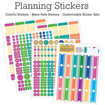Elan Deluxe Undated Teacher Planner with Tabs and Stickers