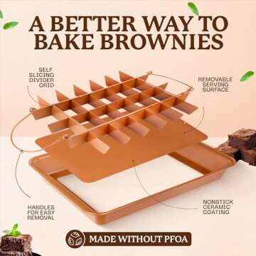 Gotham Steel XL Brownie Pan - Nonstick Divided Baking Tray