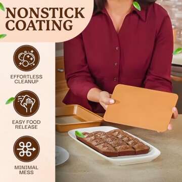 Gotham Steel XL Brownie Pan - Nonstick Divided Baking Tray