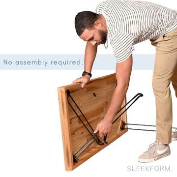 Sleekform Portable Folding Desk - Wood Foldable Table - No Assembly Easy Fold Desks for Small Spaces - Space Saving Collapsible Computer Tables for Work, Writing, Crafts