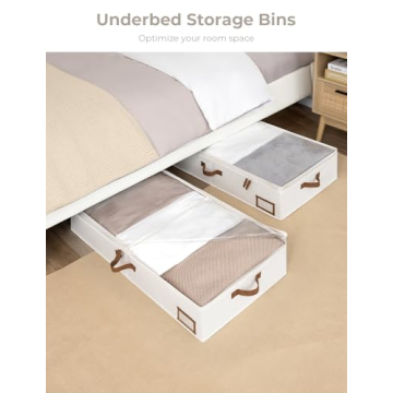 Large Underbed Storage Boxes with Sturdy Structure & Thick Fabric