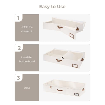 Large Underbed Storage Boxes with Sturdy Structure & Thick Fabric