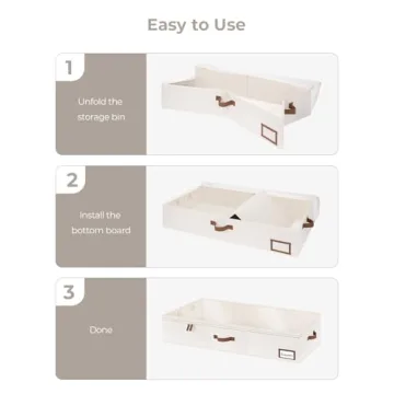 Large Underbed Storage Boxes with Sturdy Structure & Thick Fabric