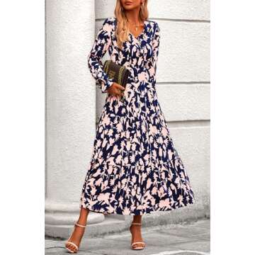 BTFBM Women Floral Maxi Dress 2025 - Casual Long Sleeve Dress