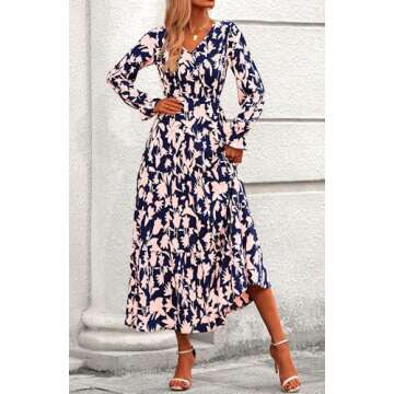 BTFBM Women Floral Maxi Dress 2025 - Casual Long Sleeve Dress