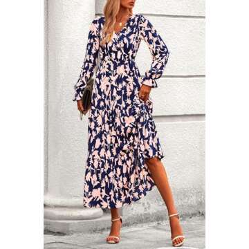 BTFBM Women Floral Maxi Dress 2025 - Casual Long Sleeve Dress