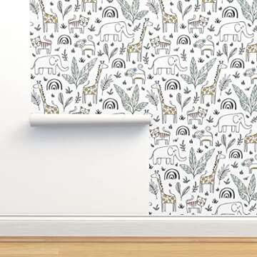 Peel & Stick Safari Nursery Wallpaper for Kids' Rooms