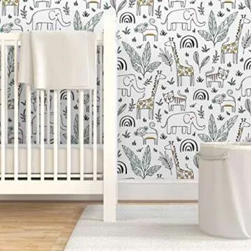 Peel & Stick Safari Nursery Wallpaper for Kids' Rooms