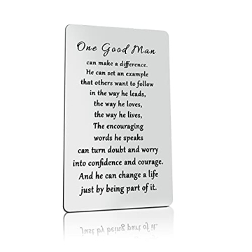 Xiahuyu Engraved Wallet Insert Card for Boyfriend Fiance Husband Good Man can Make a Difference Vale...