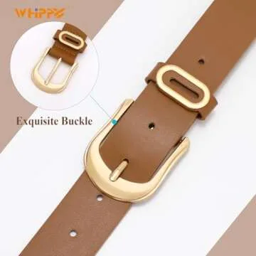 Stylish WHIPPY Women Leather Belts for Casual Fashion