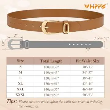 Stylish WHIPPY Women Leather Belts for Casual Fashion