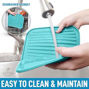 Zulay 2 Pack (9"x12") Silicone Trivets for Hot Pots and Pans - Multi-Purpose & Versatile Trivet Mat - Heat Resistant Silicone Trivet - Durable & Flexible Hot Pads for Kitchen Counter - Blue