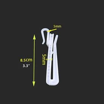 Ailejia 20 pcs Plastic Adjustable Pinch Pleat Hook Ratchet System Depth Pinch Pleat Curtain Tape Win...