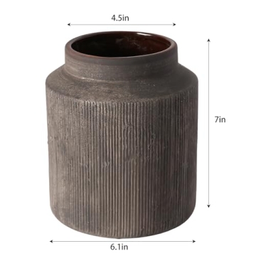Exquisite Farmhouse Ribbed Vase for Home Decor