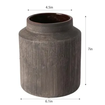 Exquisite Farmhouse Ribbed Vase for Home Decor