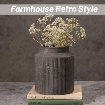 Exquisite Farmhouse Ribbed Vase for Home Decor