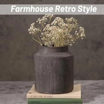Exquisite Farmhouse Ribbed Vase for Home Decor