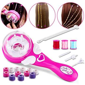 Marbe Electric Ceramic Hair Braider,Hair Styling DIY Convenient Twist Braid Hair Braiding Tool for Girl's Headdress Pink