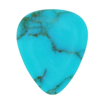 Golden Line Turquoise Guitar Or Bass Pick - Ultra Heavy Gauge - Specialty Gemstone Plectrum - 1 Pack