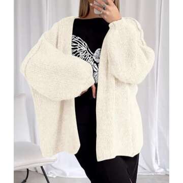 PRETTYGARDEN Women's Stylish Oversized Cardigan Sweater