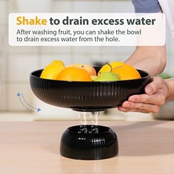 Stylish Magclay Ceramic Fruit Bowl with Drainage Design