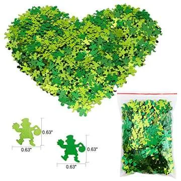 Konsait St Patricks Day Decorations, St.Patrick Shamrocks and Leprechauns Foil Table Confetti (About...