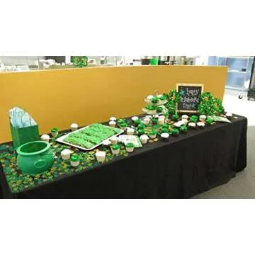 Konsait St Patricks Day Decorations, St.Patrick Shamrocks and Leprechauns Foil Table Confetti (About 400Pcs) &Lucky Shamrock Plastic Coins (40/Pkg) for Saint Patrick Party Decoration Favors Supplies