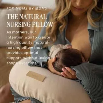 Butterr Natural Breastfeeding Pillow, Nursing and Posture Support, Plant Based Cushion with Organic Cotton Removable Cover (Wheat)
