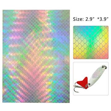 Hologram Fishing Lure Sticker Fish Scales Type Lifelike Realistic Artificial Holographic Seal Fishing Fly Tying Lures Crafts DIY (Set1-3bags)