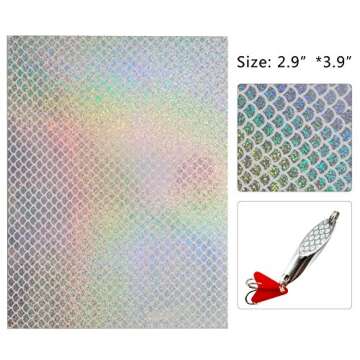 Hologram Fishing Lure Sticker Fish Scales Type Lifelike Realistic Artificial Holographic Seal Fishing Fly Tying Lures Crafts DIY (Set1-3bags)
