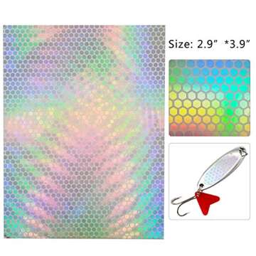 Hologram Fishing Lure Sticker Fish Scales Type Lifelike Realistic Artificial Holographic Seal Fishing Fly Tying Lures Crafts DIY (Set1-3bags)