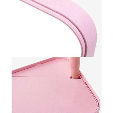 Coobbar Desktop Foldable Makeup Mirror Simple Portable Princess Mirror Square Makeup Mirror Small Mirror with Stand for Women (Beige)