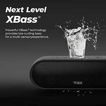 Tribit MaxSound Plus Portable Bluetooth Speaker with 24W Louder Sound, Exceptional XBass, 20H Playti...