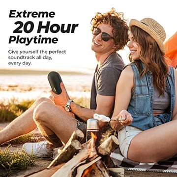 Tribit MaxSound Plus Portable Bluetooth Speaker with 24W Louder Sound, Exceptional XBass, 20H Playtime, IPX7 Waterproof, USB-C, TWS for Party, Outdoor