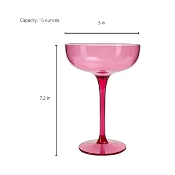 Unbreakable Colored Margarita Glasses - 15oz & Stylish