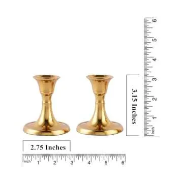 Rely+ Elegant Black Candlestick Holders Set of 2 for Home Decor