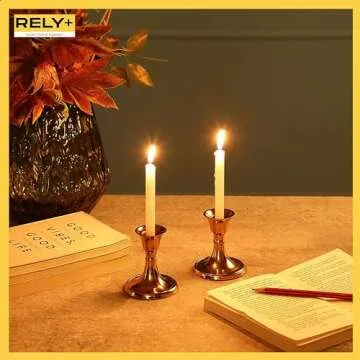 Rely+ Elegant Black Candlestick Holders Set of 2 for Home Decor
