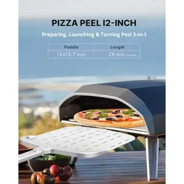 Professional 12-inch Pizza Peel with Heat-resistant Handle
