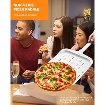 Professional 12-inch Pizza Peel with Heat-resistant Handle