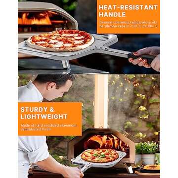 Professional 12-inch Pizza Peel with Heat-resistant Handle